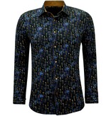 Gentile Bellini Overhemden Heren Lange Mouwen met Print - 3144 - Blauw