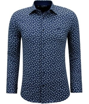 Gentile Bellini Katoenen Casual Overhemd Heren met Print - 3141 - Blauw