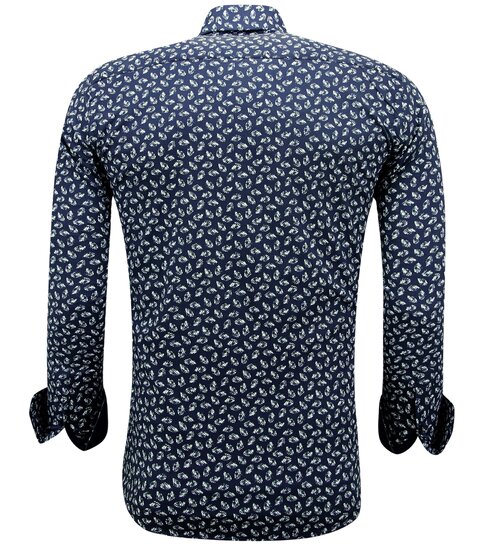 Gentile Bellini Katoenen Casual Overhemd Heren met Print - 3141 - Blauw