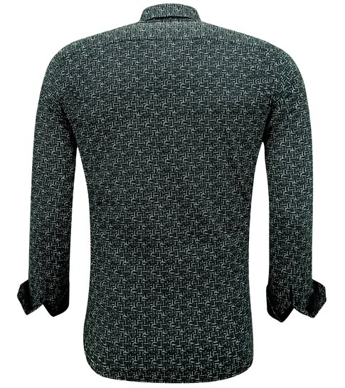 Gentile Bellini Casual Overhemden Lange Mouw Heren met Print - 3143 - Zwart