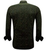 Gentile Bellini Mannen Overhemden Lange Mouw met Print Slim Fit- 3145 - Bruin