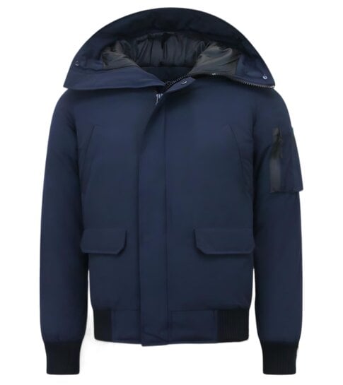 Enos Heren Winterjassen Korte Model- 8821 - Blauw