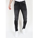 Zwarte Slim Fit Stretch Jeans Heren met Gaten  - MM113