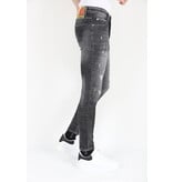 Mario Morato Slim Fit Street Fashion Cotton Jeans met Scheuren Heren -MM110- Grijs