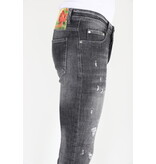 Mario Morato Slim Fit Street Fashion Cotton Jeans met Scheuren Heren -MM110- Grijs
