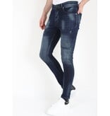 Mario Morato Donkerblauwe Stonewash Jeans met Gaten Strech -MM120