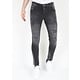 Heren Ripped Biker Jeans met Verfspatten Slim-fit  -MM107- Zwart