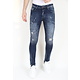 Slim Fit Jeans met Verfspatten Heren -MM115- Blauw