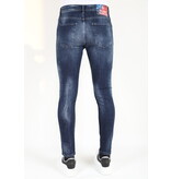 Mario Morato Slim Fit Jeans met Verfspatten Heren -MM115- Blauw