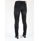 Mario Morato Stonewashed Slim-fit Heren jeans Stretch  -MM109-  Zwart