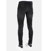 Mario Morato Stonewashed Slim-fit Heren jeans Stretch  -MM109-  Zwart