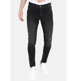 Mario Morato Stonewashed Slim-fit Heren jeans Stretch  -MM109-  Zwart