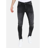 Mario Morato  Zwarte Slim Fit Stretch Jeans Heren met Gaten  - MM113