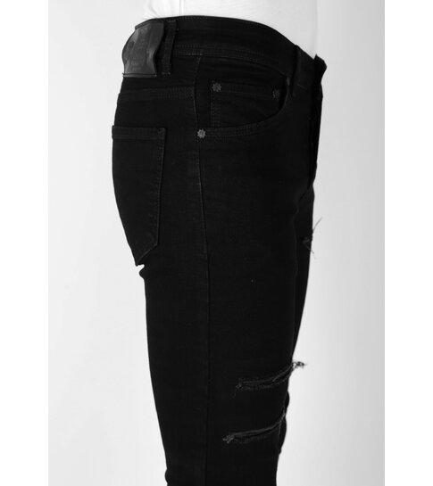 Mario Morato Zwarte Gescheurde Jeans Heren - Slim Fit -DP103