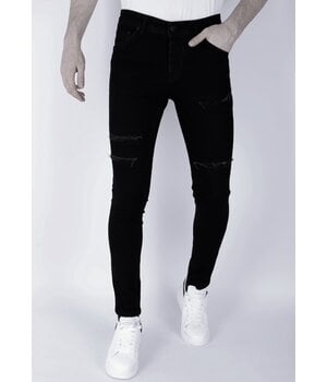 Mario Morato Zwarte Gescheurde Jeans Heren - Slim Fit -DP103