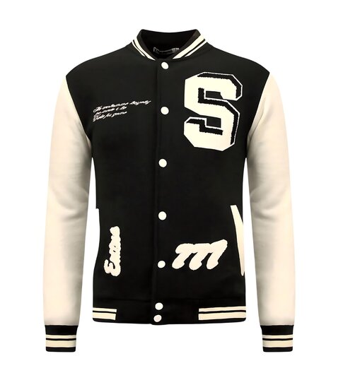 ENOS Baseball Jacket Heren Vintage - 7798 - Zwart