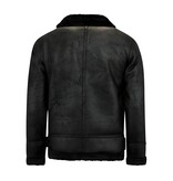 TONY BACKER Shearling jacket - Lammy Coat - Zwart