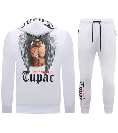 TopStar Joggingpak  Heren 2pac - Trainingspak Tupac- Huispak - 10998 - Wit