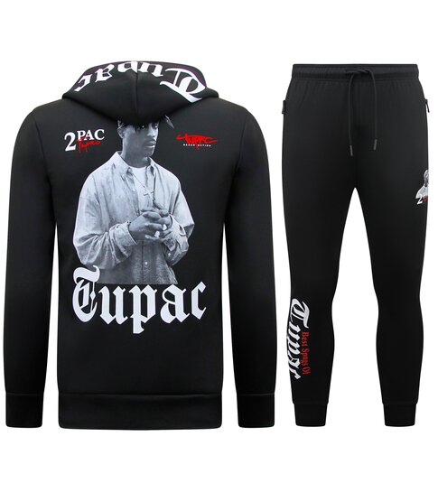 TopStar Trainingspakken Heren Tupac - Joggingpakken 2Pac- Huispakken - 10997 - Zwart