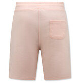 ENOS Hoodie Heren met Rits - Jogging Shorts Heren - SET -  Pink