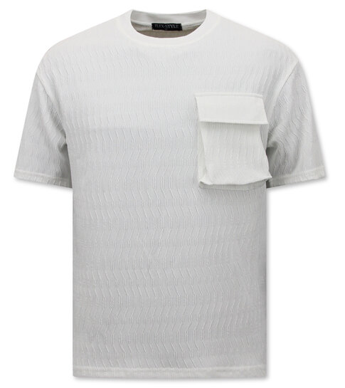 True Rise Geribbelde Oversized T-shirt - Joggingshorts Heren - SET - Wit