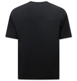 True Rise Geribbelde Oversized T-shirt - Joggingshort Heren - SET - Zwart