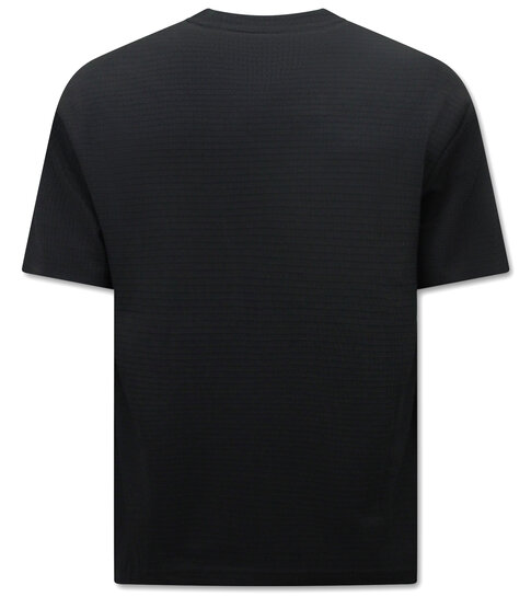 True Rise Geribbelde Oversized T-shirt - Joggingshort Heren - SET - Zwart