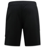 True Rise Geribbelde Oversized T-shirt - Joggingshort Heren - SET - Zwart