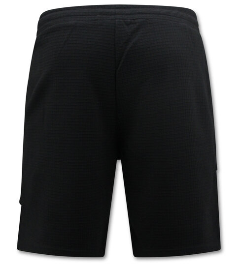 True Rise Geribbelde Oversized T-shirt - Joggingshort Heren - SET - Zwart