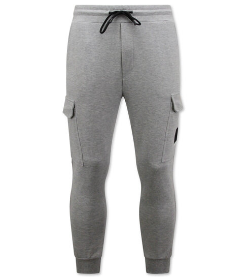 ENOS Trainingsbroek Heren Slim Fit - Sweatpants met Zakken - Grijs