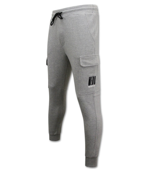 ENOS Trainingsbroek Heren Slim Fit - Sweatpants met Zakken - Grijs