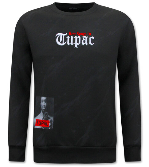 True Rise Tupac Heren  Sweater - Zwart