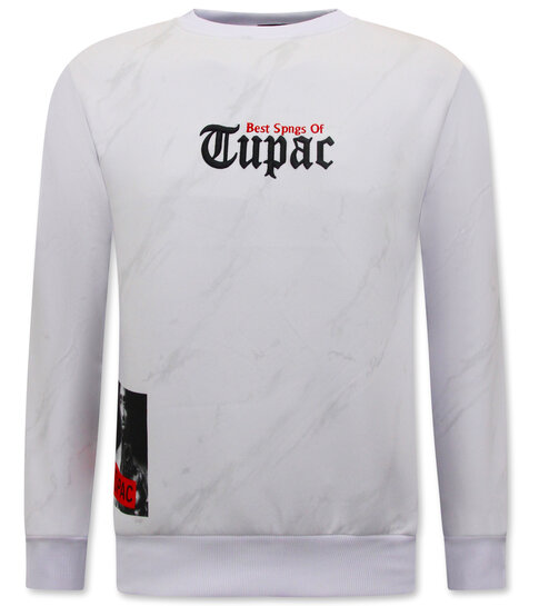 True Rise Tupac Heren Trui - Wit