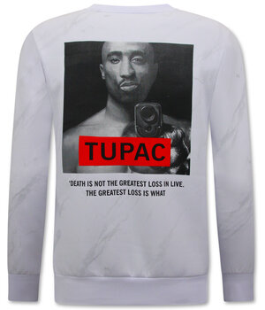 True Rise Tupac Heren Trui - Wit