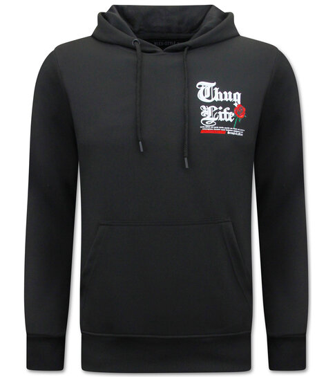 True Rise 2Pac Heren Hoodie - Thug Life - Zwart