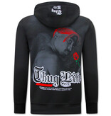 True Rise 2Pac Heren Hoodie - Thug Life - Zwart