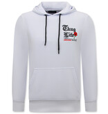 True Rise Tupac  Heren Hoodie - Thug Life - Wit