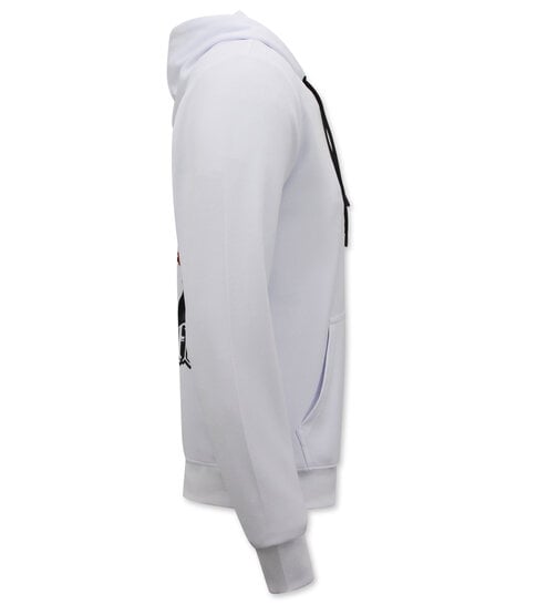 True Rise Tupac  Heren Hoodie - Thug Life - Wit