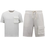 True Rise Ribbed Oversized Zomerset Heren -  SET - Wit