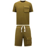 True Rise Ribbed Oversized Zomerset Heren -  SET - Licht Brown