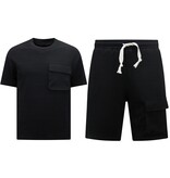 True Rise Ribbed Oversized Zomerset Heren -  SET - Zwart