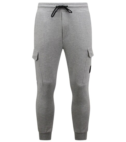 ENOS Trainingsbroek Heren Slim Fit - Sweatpants met Zakken - Grijs