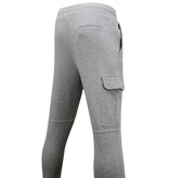 ENOS Trainingsbroek Heren Slim Fit - Sweatpants met Zakken - Grijs