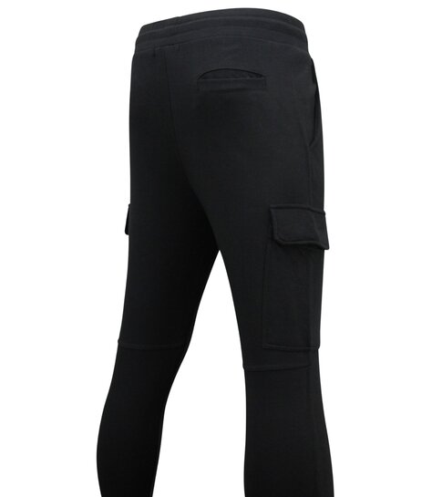 ENOS Trainingsbroek Heren Slim Fit - Sweatpants met Zakken - Zwart