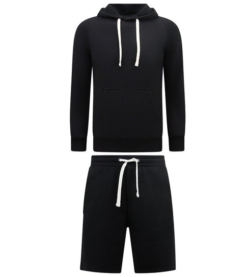 ENOS Hoodie Heren - Sweat Short Heren  - SET - Zwart