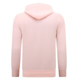 ENOS Hoodie Heren met Rits - Jogging Shorts Heren - SET -  Pink