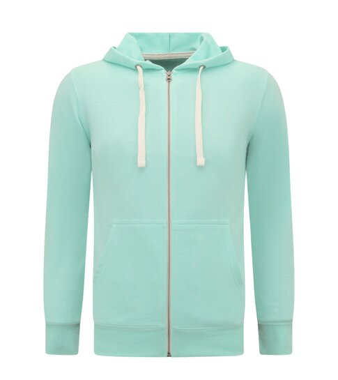 ENOS Hoodie Heren met Rits - Trainingsvest Heren - Sportvest - Mint Groen