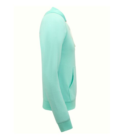 ENOS Hoodie Heren met Rits - Trainingsvest Heren - Sportvest - Mint Groen