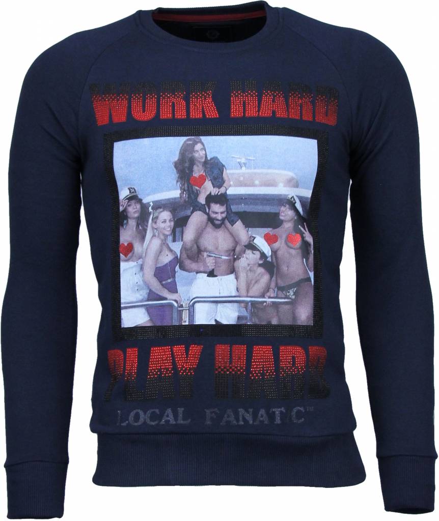 Local Fanatic Bilzarian Rhinestone Sweater Navy local fanatic kopen in de aanbieding Local Fanatic Bilzarian Rhinestone Sweater Navy local fanatic kopen in de aanbieding