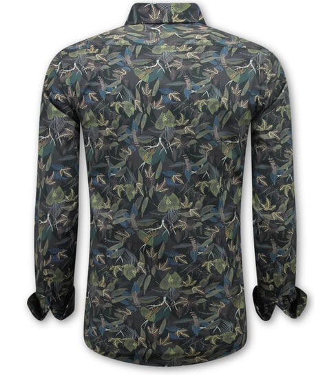 LF Overhemden voor Heren - Heren Blouse met Lange Mouwen - Groen